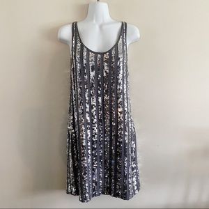 INC International concepts silver sequin tank dress